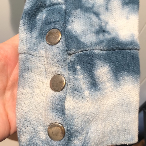 Threads 4 Thought sustainable apparel blue aqua tie dye scoop neck top M - Picture 2 of 5